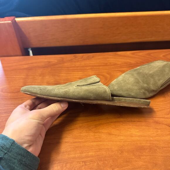 Jenni Kayne Suede Mules in Laurel Size 37 7 Casual Shoes Capsule Minimalist - Picture 9 of 16